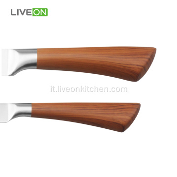 6 pezzi Set di coltelli da cucina Decal Pattern in legno